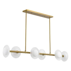 6-Light Frosted Glass Globe Linear Island Chandelier