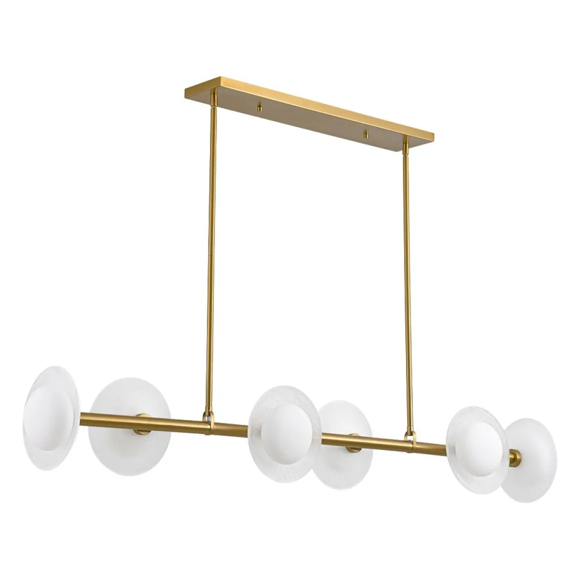 6-Light Frosted Glass Globe Linear Island Chandelier