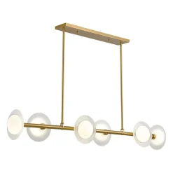 6-Light Frosted Glass Globe Linear Island Chandelier