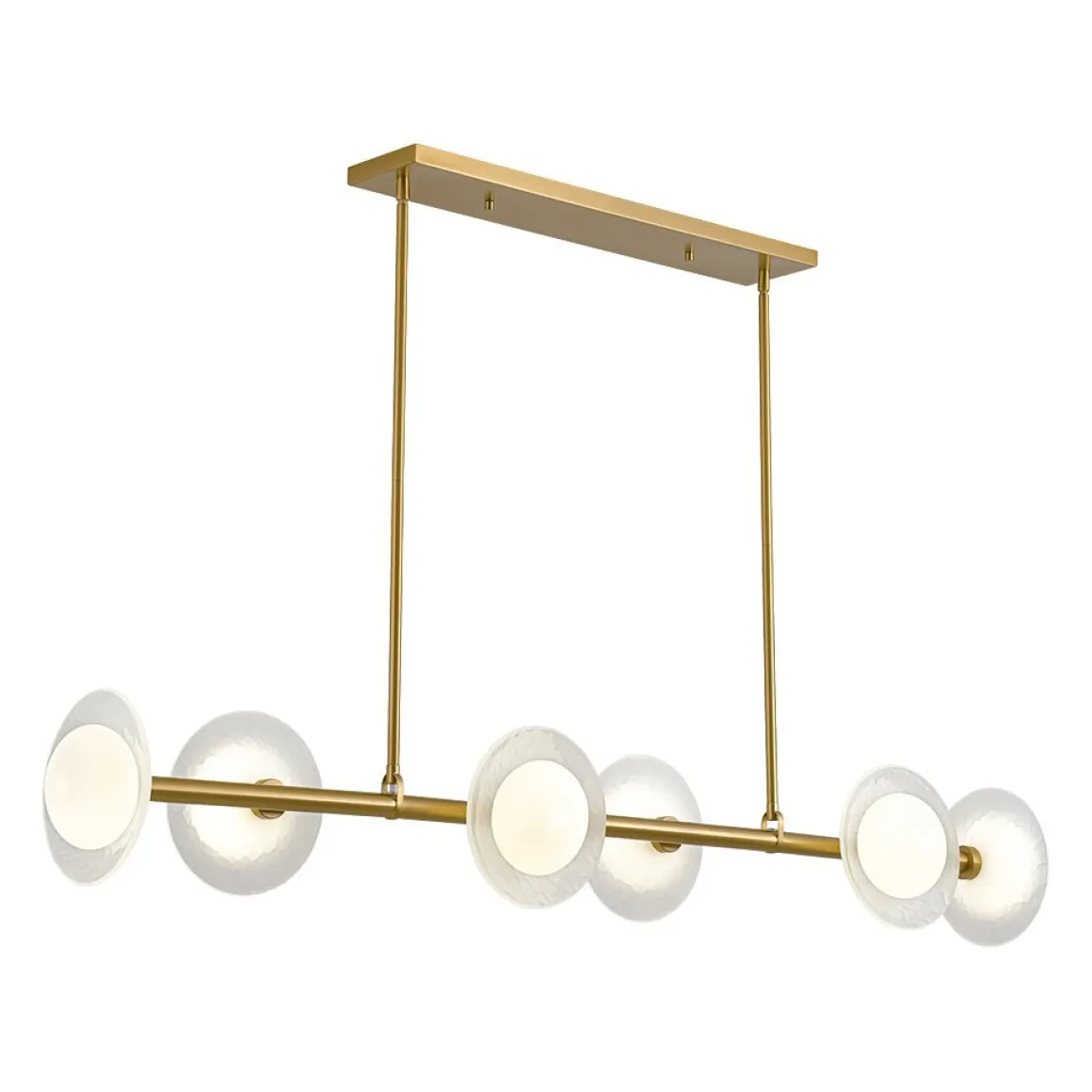 6-Light Frosted Glass Globe Linear Island Chandelier