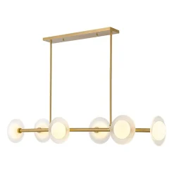 6-Light Frosted Glass Globe Linear Island Chandelier