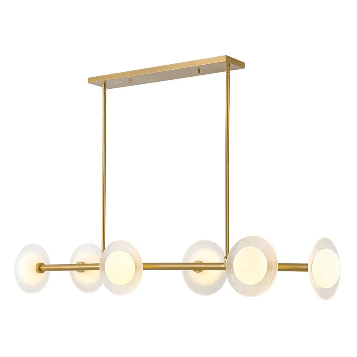 6-Light Frosted Glass Globe Linear Island Chandelier