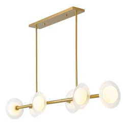 6-Light Frosted Glass Globe Linear Island Chandelier