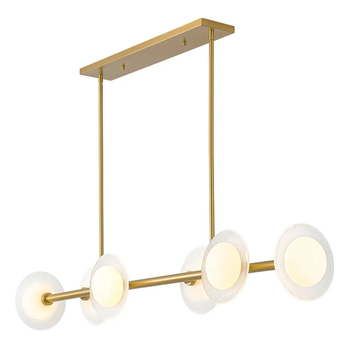 6-Light Frosted Glass Globe Linear Island Chandelier