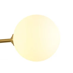 4-Light Frosted Glass Globe Linear Sputnik Semi Flush Mount