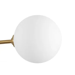 4-Light Frosted Glass Globe Linear Sputnik Semi Flush Mount
