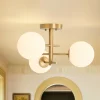 3-Light Frosted Glass Globe Tiered Sputnik Semi Flush Mount