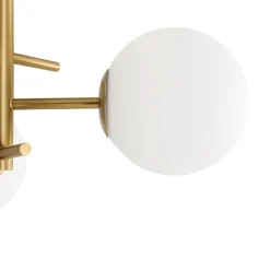 3-Light Frosted Glass Globe Tiered Sputnik Semi Flush Mount