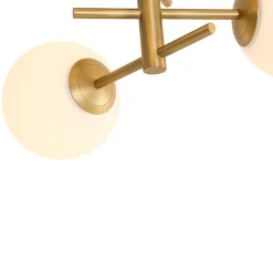 3-Light Frosted Glass Globe Tiered Sputnik Semi Flush Mount