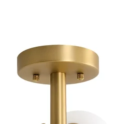 3-Light Frosted Glass Globe Tiered Sputnik Semi Flush Mount
