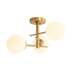 3-Light Frosted Glass Globe Tiered Sputnik Semi Flush Mount