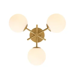 3-Light Frosted Glass Globe Tiered Sputnik Semi Flush Mount