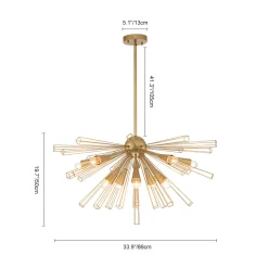 10-Light Geometric Sputnik Sunburst Chandelier