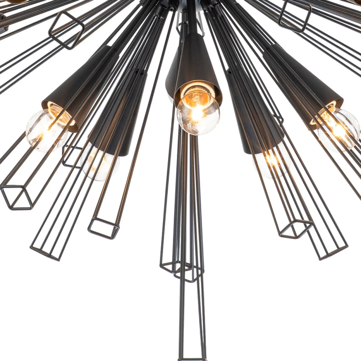 10-Light Geometric Sputnik Sunburst Chandelier
