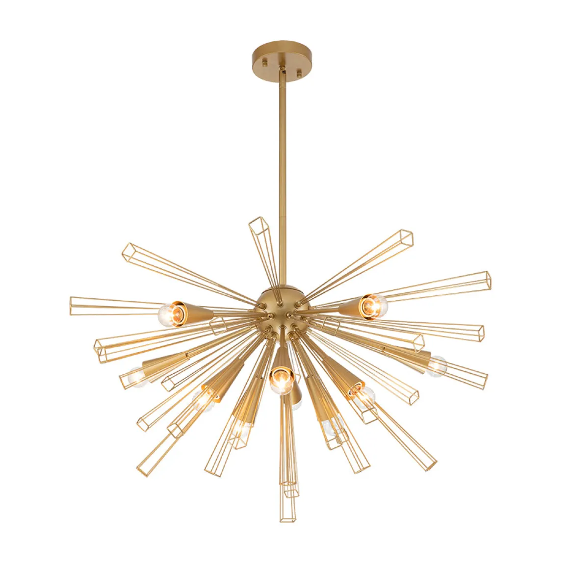 10-Light Geometric Sputnik Sunburst Chandelier