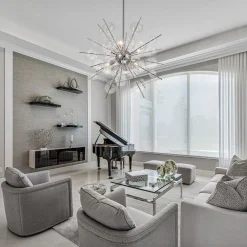 6-Light Glass Globe Bubble Sputnik Sunburst Chandelier