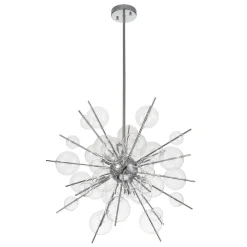 6-Light Glass Globe Bubble Sputnik Sunburst Chandelier