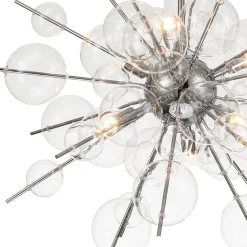 6-Light Glass Globe Bubble Sputnik Sunburst Chandelier
