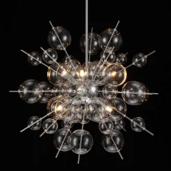 6-Light Glass Globe Bubble Sputnik Sunburst Chandelier