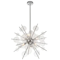 6-Light Glass Globe Bubble Sputnik Sunburst Chandelier