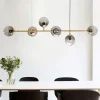6-light Glass Globe Linear Chandelier