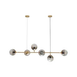 6-light Glass Globe Linear Chandelier