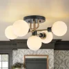 5-light Glass Globe Semi Flush Bubble Ceiling Light