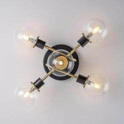 5-light Glass Globe Semi Flush Bubble Ceiling Light