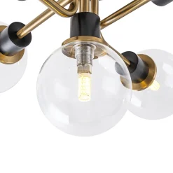5-light Glass Globe Semi Flush Bubble Ceiling Light