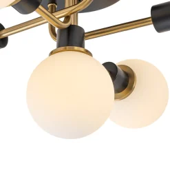 5-light Glass Globe Semi Flush Bubble Ceiling Light