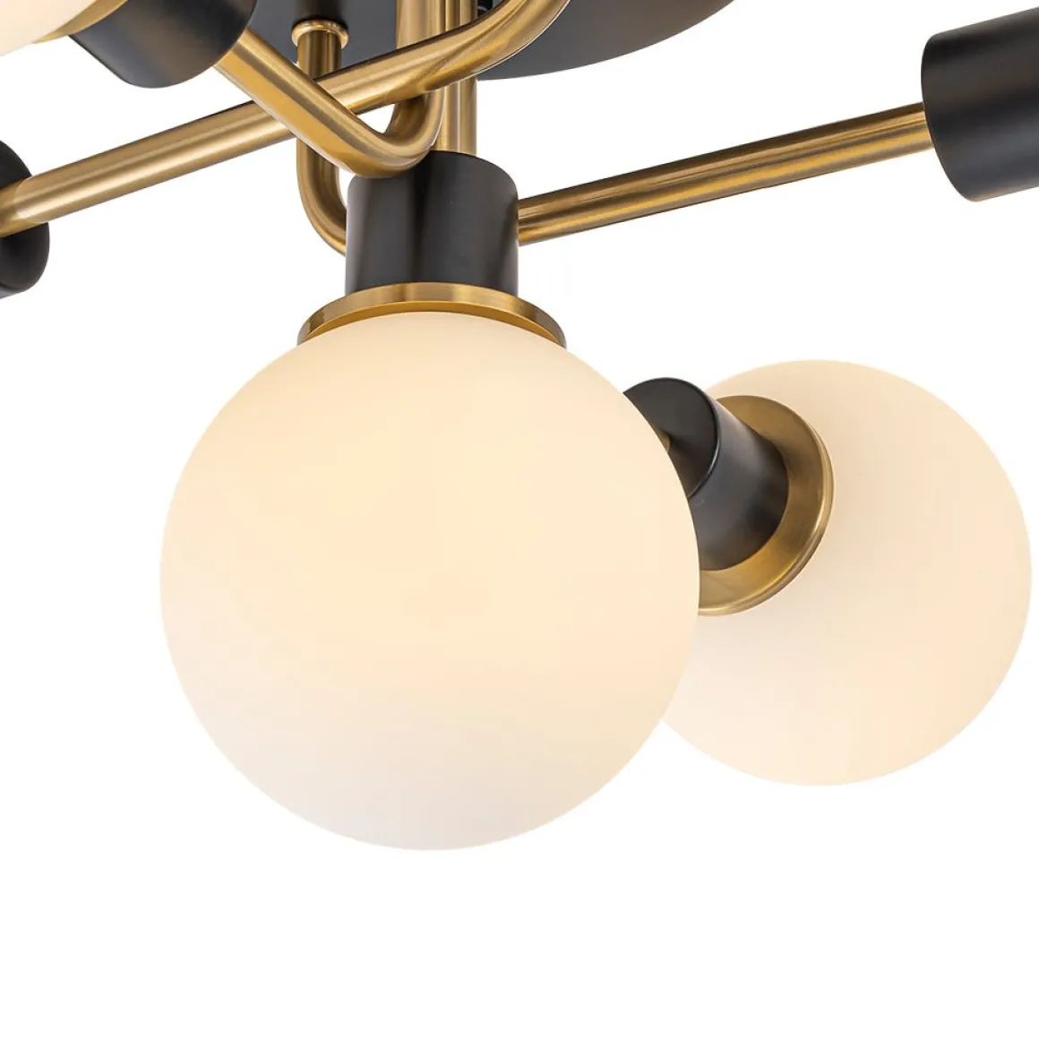 5-light Glass Globe Semi Flush Bubble Ceiling Light