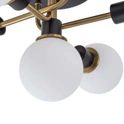 5-light Glass Globe Semi Flush Bubble Ceiling Light