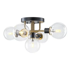 5-light Glass Globe Semi Flush Bubble Ceiling Light