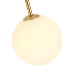 9-Light Goose Arm Opal Glass Bubble Tiered Chandelier