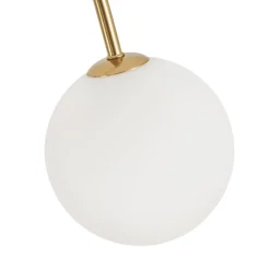 9-Light Goose Arm Opal Glass Bubble Tiered Chandelier