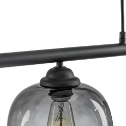 3-Light Gradual Smoked Glass Shade Linear Island Pendant