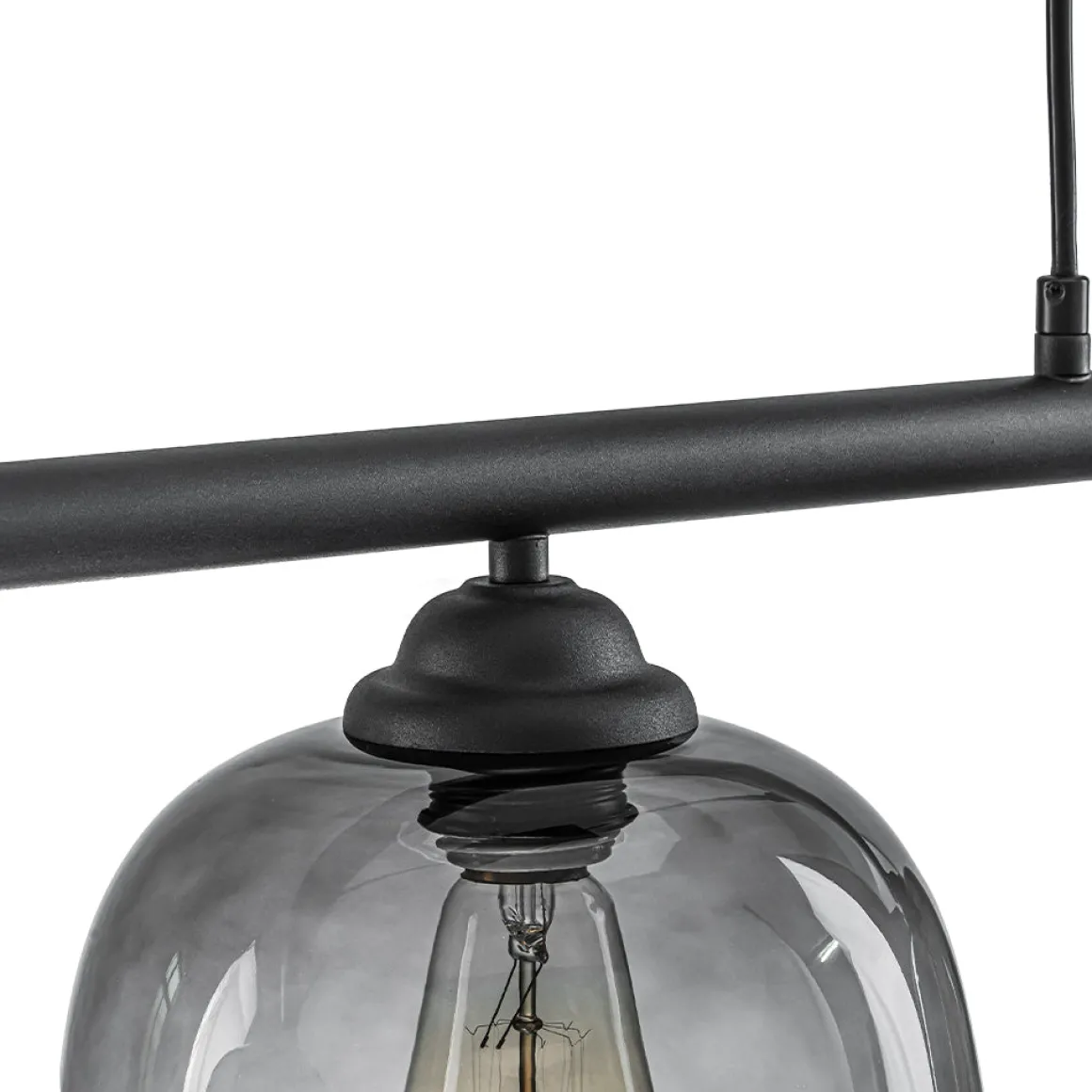 3-Light Gradual Smoked Glass Shade Linear Island Pendant