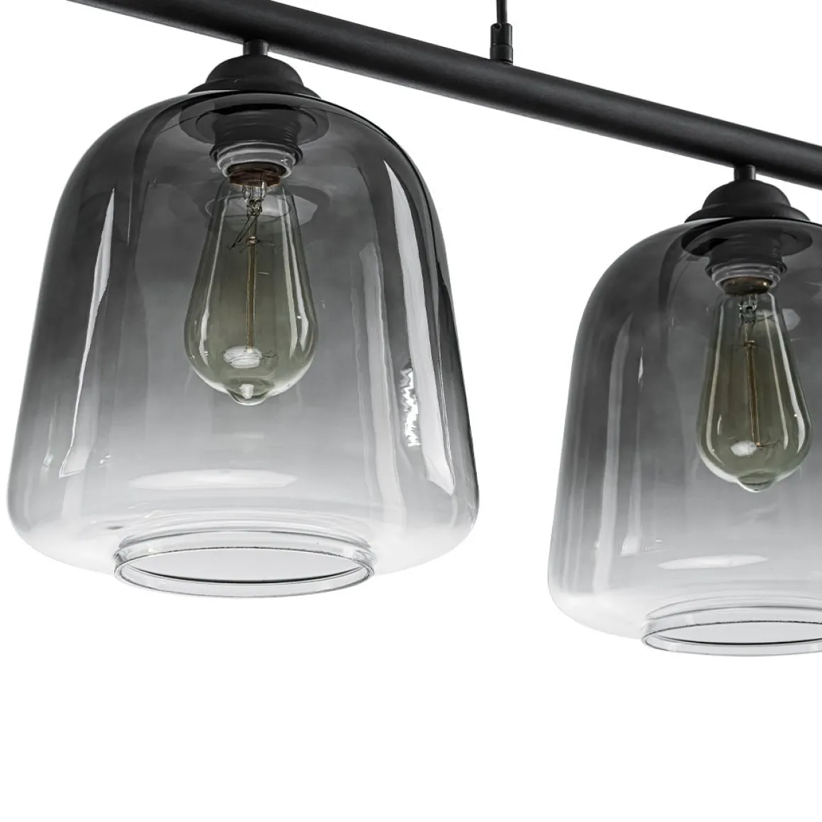 3-Light Gradual Smoked Glass Shade Linear Island Pendant