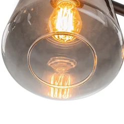 3-Light Gradual Smoked Glass Shade Linear Island Pendant