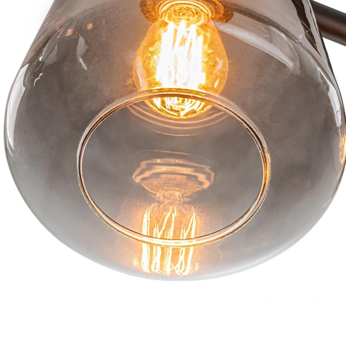3-Light Gradual Smoked Glass Shade Linear Island Pendant