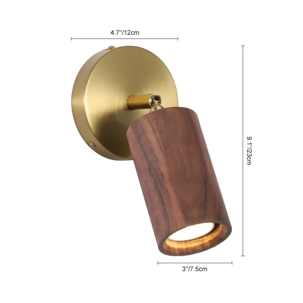 1-Light GU10 Adjustable Wooden Ceiling Spotlight Track Light