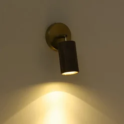 1-Light GU10 Adjustable Wooden Ceiling Spotlight Track Light