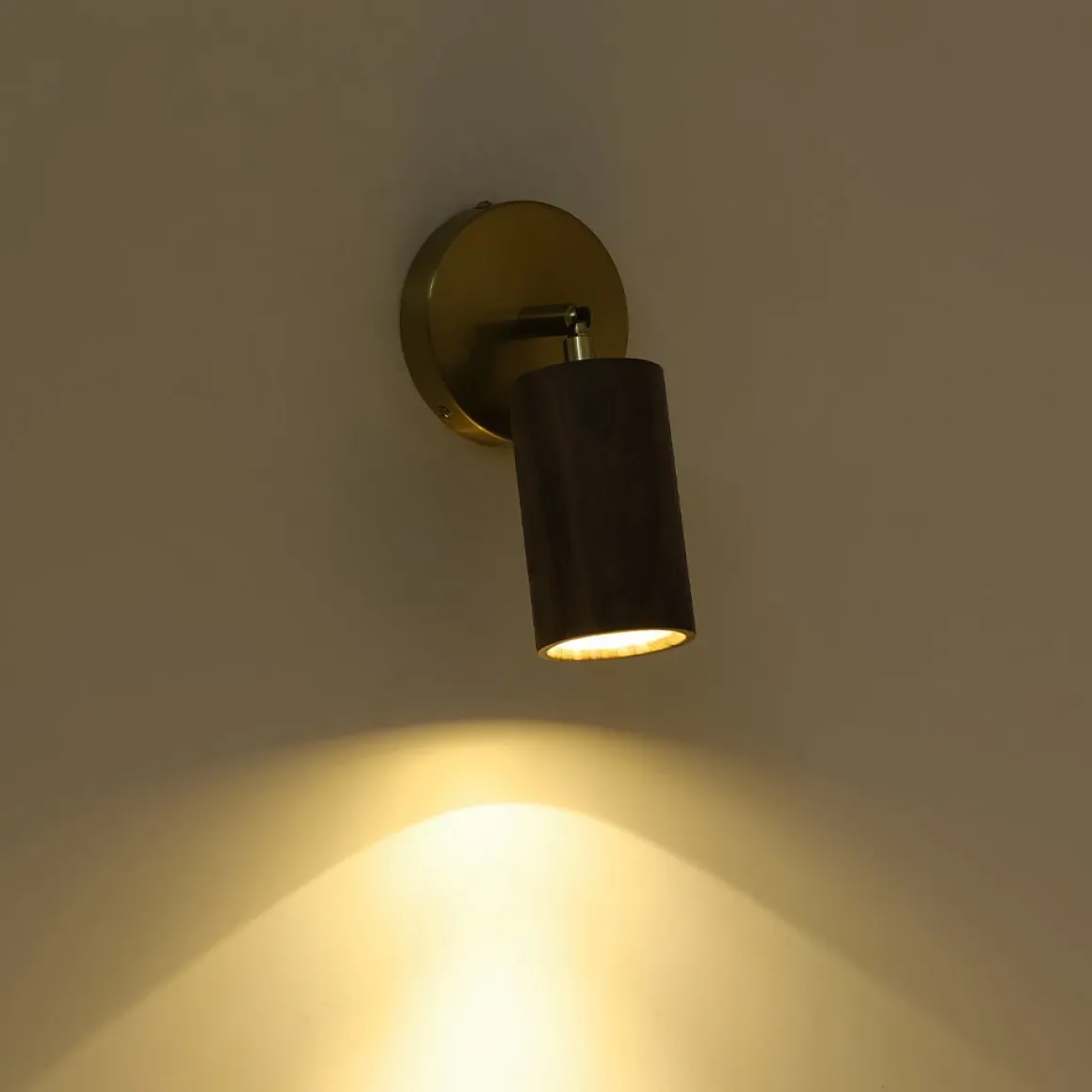 1-Light GU10 Adjustable Wooden Ceiling Spotlight Track Light