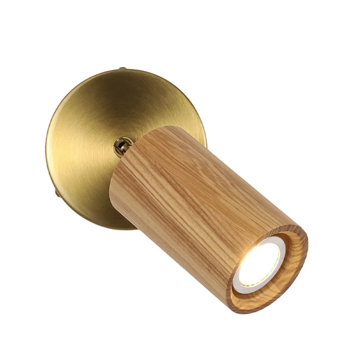 1-Light GU10 Adjustable Wooden Ceiling Spotlight Track Light