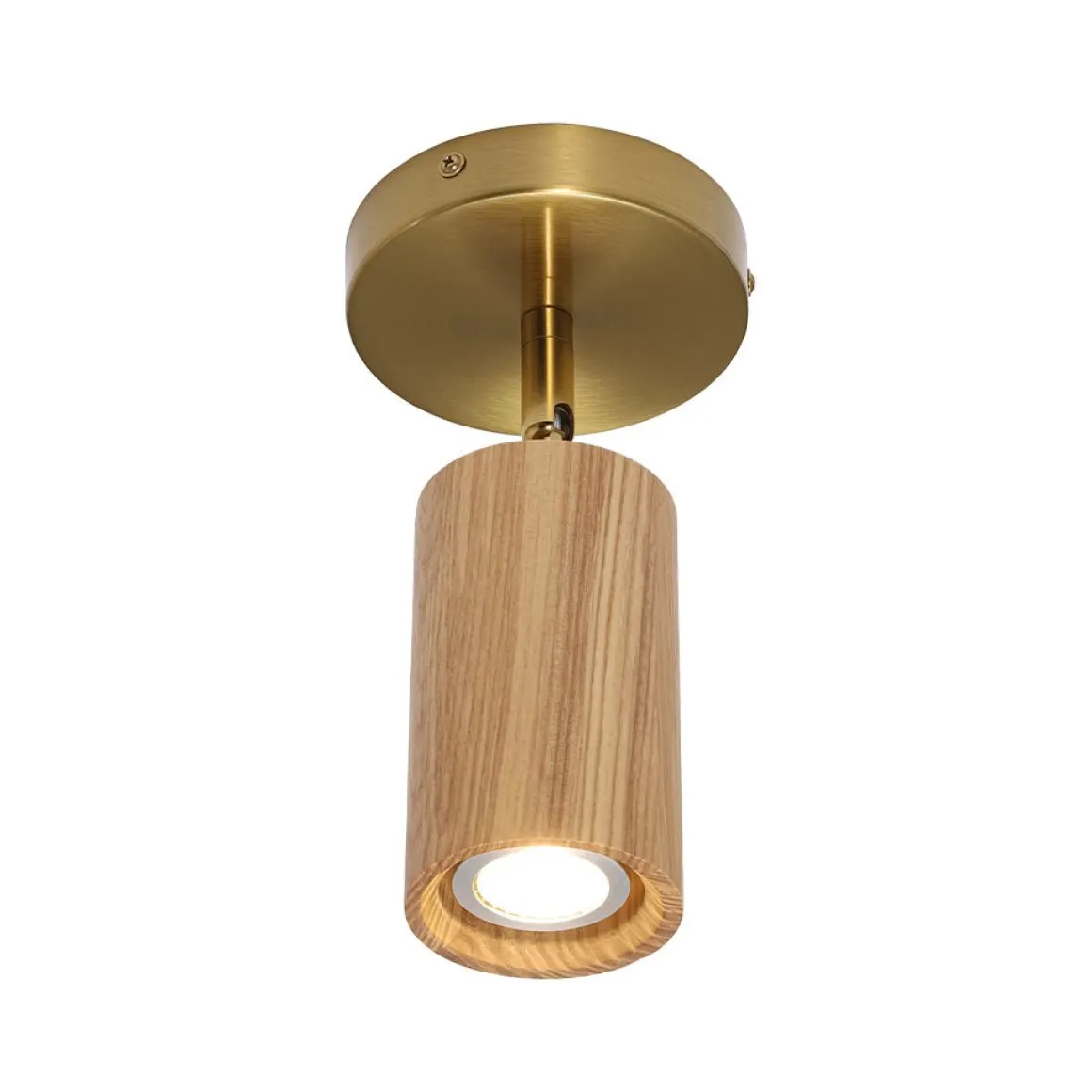 1-Light GU10 Adjustable Wooden Ceiling Spotlight Track Light