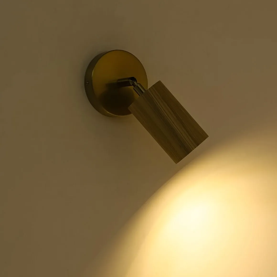 1-Light GU10 Adjustable Wooden Ceiling Spotlight Track Light