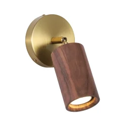1-Light GU10 Adjustable Wooden Ceiling Spotlight Track Light