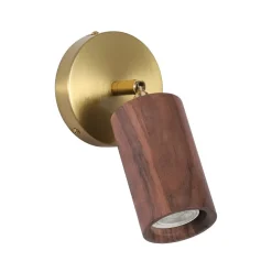 1-Light GU10 Adjustable Wooden Ceiling Spotlight Track Light