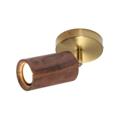 1-Light GU10 Adjustable Wooden Ceiling Spotlight Track Light