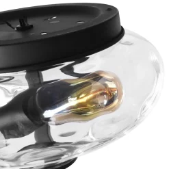 2-light Hammered Glass Flush Mount Ceiling Light